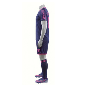 Ensemble d'uniformes de football personnalisés sublimés, col en V, manches courtes, évacuation de l'humidité, kit d'équipe, uniforme de football unisexe pour adultes, vente en gros - Product Image 5