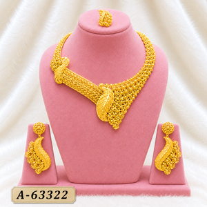 Ensemble de collier long plaqué or pour femmes, bijoux de mariage indiens A-63327 - Product Image 5