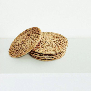Handmade Natural Rattan <b>Coaster</b> Set Non-Slip Eco-Friendly 8mm Thick Boho Luxury <b>Drink</b> Mats <b>for</b> Tea Coffee At Wholesale Price - Product Image 1