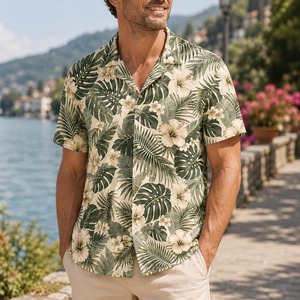 Chemises à manches courtes pour hommes, style décontracté, imprimé hawaïen, pour la plage - Product Image 2