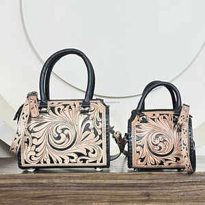 Offre Spéciale Super Septembre : Ensemble de 2 sacs de voyage assortis en cuir véritable gaufré floral, sacs à bandoulière et sacs de voyage Speedy - Product Image 4