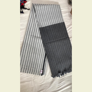 คอลเลกชั่นใหม่ผ้านิ่มและน้ำหนักเบาเป็นมิตรกับสิ่งแวดล้อมผ้าไหม/ผ้าฝ้ายมีมือจับสีเทาสีดำบิวตี้ซารีดีไซน์แฟนซีสำสำหรับงานแต่งงานของผู้หญิง - Product Image 6