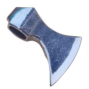 Tête de hache viking à double lame de qualité supérieure, polie à haute brillance, à dos plat, en acier à haute teneur en carbone, acier Damas, manche en bois, qualité industrielle - Product Image 1