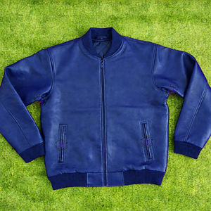 Custom Genuine Leather Winter Wear Bomber Varsity Jacket Mens Custom Made Wholesale In Factory Price - Product Image 1