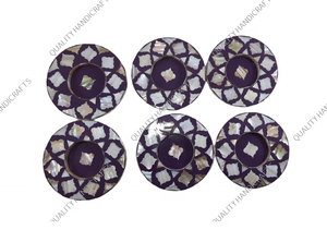 New Best Design Vintage Round Multi Color Mother of Pearl Inlay Wood 12.5cm <b>Coaster</b> Set for Home and Kitchen <b>Table</b> - Product Image 6