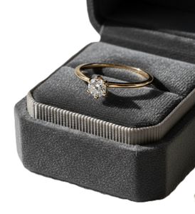 Bague de Fiançailles ou de Promesse Minuscule en Or Jaune Massif 10K 14K avec Diamant de Laboratoire 0,25 Carat Taille Ronde Brillante et Sertissage à Griffes - Product Image 6