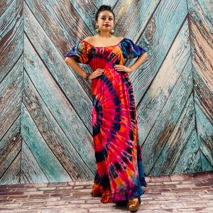 Women's Plus Size Tie Dye V-neck Ankle-Length <b>Kaftan</b> Boho Abaya Beach Cover <b>Summer</b> Straight Silhouette Tassel Hand Swimwear - Product Image 1