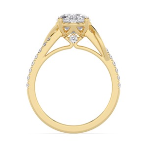 Anillo de Compromiso Radiante de Oro Rosa de 10K con Diamante Cultivado en Laboratorio, Corte Redondo y Ovalado, 2.76 CTW, Joyería Nupcial - Product Image 6