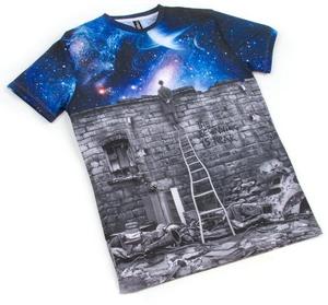 เสื้อยืดผู้ชายลายกราฟิกนามธรรม พิมพ์ลายแบบซับลิเมชั่น แขนสั้น คอกลม ทรงปกติ ผ้าถัก 100% สไตล์สตรีทแวร์ - Product Image 1