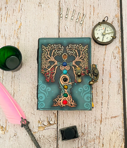 Diario de Cuero Libro de las Sombras, Árbol de la Vida, Borde Rústico Vintage - Product Image 5