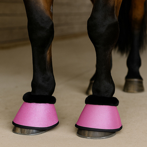 High Quality Horse Bell Boots PU Material <b>Foam</b>-<b>padded</b> Glitter Satin Lining Hoof Overreach Boots Equestrian Equipment Customized - Product Image 5