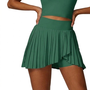 Men's Blue Vintage Style <b>Pleated</b> Sport <b>Skirt</b> with Elastic Waist and Built-In Shorts Solid Color Quick Dry Anti-UV Golf Clothing - Product Image 2