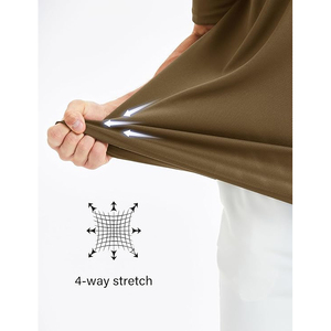 Polo de golf respirant pour homme avec design color block et tissu anti-humidité pour le jeu estival - Product Image 4