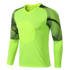 เสื้อผู้รักษาประตูฟุตบอลแขนยาวสีม่วงสำหรับผู้ชาย คอวี พิมพ์ลายเรขาคณิต บุฟองน้ำ ระบายอากาศได้ดี ซับเหงื่อ ทรงสปอร์ต - Product Image 5