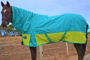 Couverture pour cheval, accessoires équestres, tapis anti-mouches pour cheval, couverture d'extérieur en maille avec cache-cou pour l'été - Product Image 5