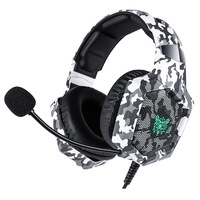 Headset USB K8 Peredam Kebisingan PS4 Auriculares Gaming Headphones Auriculares Gamer Headset Dengan Mic Lampu RGB untuk PC Switch