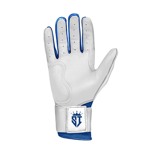 Gants de frappe en cuir de qualité supérieure Shahi Impex, personnalisés blanc-bleu, unisexes, adultes, fermeture auto-agrippante, durables, écologiques, entraînement, taille XL - Product Image 2