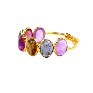 Everyday Wear 925 <b>Sterling</b> <b>Silver</b> Low MOQ Multi Tourmaline Gemstone Wedding Wear Ladies <b>Adjustable</b> <b>Ring</b> - Product Image 1