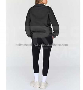Sweat à col montant surdimensionné pour femme Nouvelle version Sweat à col montant fendu Mode durable pour femme - Product Image 6