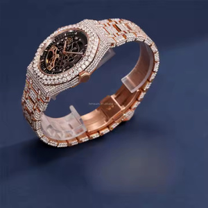 Reloj de Lujo para Hombre con Diamantes Moissanite, Cuarzo Analógico, Correa de Acero Inoxidable, Diseño Tipo Moneda, Elegante y Moderno - Product Image 4
