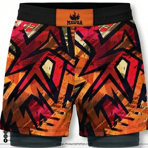 Pantalones Cortos de MMA para Hombre Mawra, Sublimados, Ajustados, de Secado Rápido, con Capa de Compresión, para Entrenamiento de Artes Marciales Mixtas - Product Image 3