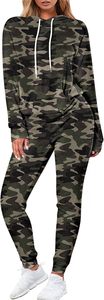 Ensemble de survêtement d'hiver pour femmes, à capuche, en polaire, manches longues, vêtements de sport - Product Image 2