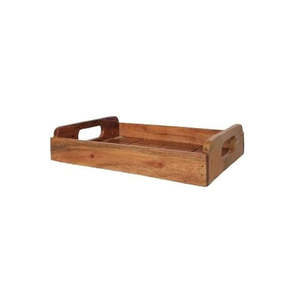 Plateau de service en bois élégant de qualité supérieure, modèle 7, vaisselle durable pour servir des boissons, des aliments, du café, du thé, du jus, des collations - Product Image 4