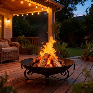 Braciere in Metallo Resistente da 24 Pollici per Esterni, con Manici Comodi per la Cottura a Legna - Product Image 1