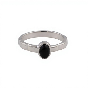 Natural <b>Black</b> Onyx <b>Ring</b> 925 Sterling Silver Oval Cabochon Gemstone <b>Ring</b> Wholesale Handmade Jewelry for <b>Men</b> Women - Product Image 1