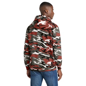Sudadera con capucha de invierno transpirable de forro polar para hombre, personalizada por fabricantes, estilo urbano, con bordado 3D de pedrería y patrón sólido de camuflaje para hombre - Product Image 2