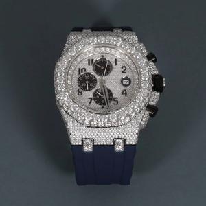 Striking Stainless Steel VVS Moissanite <b>Watch</b> VVS Diamond Quartz Movement Glass Dial Unisex <b>Watch</b> <b>for</b> <b>Men</b> Hip Hop Fashion - Product Image 1
