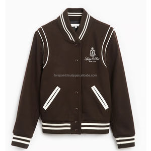 Veste universitaire pour homme Manches en cuir de qualité supérieure Encolure des ourlets Poignets côtelés Logo personnalisé Uniforme de baseball universitaire - Product Image 3