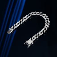 Bracelet pour homme en moissanite certifiée, plaqué or rose, argent sterling 925, coupe brillante, maillons géométriques sertis en canal