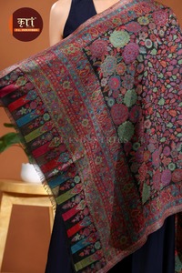 Floral Digital Print Shawl <b>Wrap</b> Tassel Trim Quick Dry Breathable Winter Scarf for Women - Product Image 3