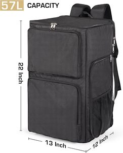 Bolsa de Viaje para Zapatos Deportivos, Bolsa de Lona para Llevar como Equipaje, con Compartimento Ajustable para Entrenamiento, Viajes, Gimnasio (Negra), Bolsa para Baloncesto - Product Image 2
