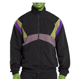 <b>Men</b> Color Blocked Racer <b>Jacket</b> Stand Collar Zip Up Windproof Elastic Waist Outdoor Windbreaker Custom Logo Softshell Outerwear - Product Image 3