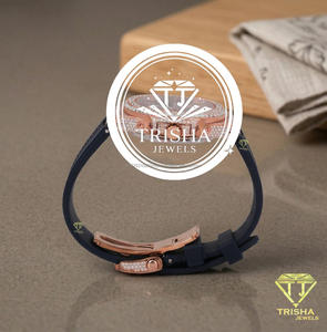 Elegante Reloj con Esfera Azul y Diamantes, Correa de Silicona Premium, Reloj de Lujo, Joyería de Moda - Product Image 6