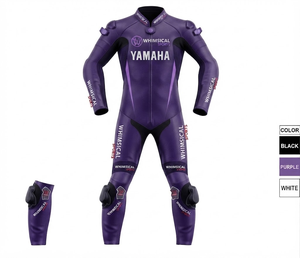 ชุดแข่งรถมอเตอร์ไซค์ Ramaha Premium Leather MotoCP แบบชิ้นเดียว/ชุดขับขี่พร้อม Hump Level 2 CE ผลิตตามสั่ง - Product Image 1