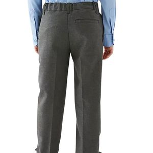 Ensemble uniforme scolaire personnalisé pour garçons : chemise bleu clair à manches longues, pantalon foncé et cravate rayée – Tenue formelle pour étudiants - Product Image 2