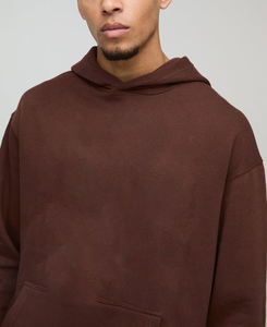 Sudaderas Extra Grandes para Hombre de Color Marrón Sólido de Primera Calidad, Tejido Transpirable, Manga Larga, para Uso Casual - Product Image 3