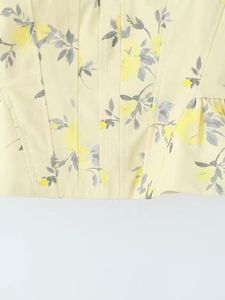 Top de Tirantes para Mujer, Estilo Dulce, Estampado Floral, Detalles de Lazo, Cierre Trasero con Cremallera, Dobladillo con Volantes, Tela Popelina, Transpirable, Ecológico, de Secado Rápido - Product Image 5