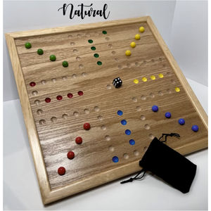Juego de Mesa Ludo de Madera Maciza Hecho a Mano con Canicas de Vidrio y Dados, Juego de Mesa Familiar de Lujo para Adultos - Product Image 2