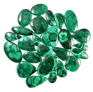 Vente en gros de lot de cabochon de malachite cristal de quartz semi-précieux sans dos plat pierre précieuse en vrac vente en gros pour bijoux - Product Image 3