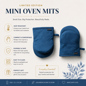 Ensemble de mini-gants de cuisine de qualité supérieure 12x16 cm |   Gants de cuisine en coton résistants à la chaleur |   Supports de casseroles pour la cuisson, la cuisson au barbecue, le micro-ondes et les surfaces chaudes - Product Image 5