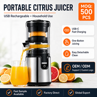 Huishoudelijk apparaat USB oplaadbare sinaasappelpers multifunctionele draagbare fruitsapcentrifuge citruspers elektrische sapcentrifuge
