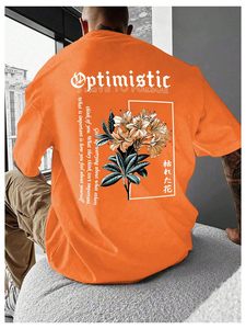 T-shirt pour homme en coton lourd avec citation optimiste, imprimé au dos, coupe classique, 100% coton jersey respirant - Product Image 3