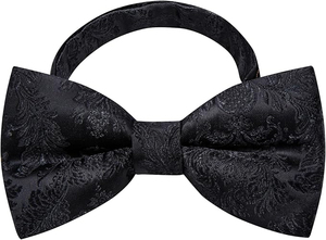 Custom Color Soft <b>Polyester</b> Paisley Print Bowtie Set for Dad & Son 15 Colors Casual Butterfly Bow <b>Tie</b> Wedding Accessory Men Boys - Product Image 3
