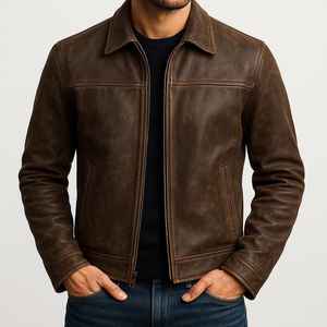 Chaqueta de Cuero Casual de Alta Calidad para Hombre, para Primavera y Otoño, Cortavientos y Ligera, Chaqueta de Invierno de Manga Larga - Suministro OEM - Product Image 1