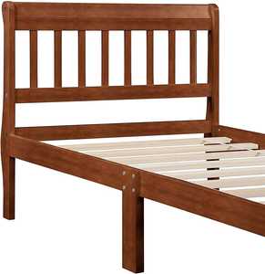 Cadre de lit double en bois de pin robuste – Plateforme de 10 po avec support de 330 lb, aucun sommier tapissier requis - Product Image 3