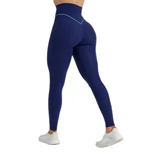 Leggings deportivos con logotipo personalizable para mujer, mallas sexis ajustadas para entrenamiento, yoga, fitness, sin costuras - Product Image 1